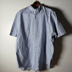 Ralph Lauren Short Sleeve Button Down Blue White Plaid Size 2XLT